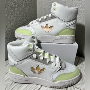 Adidas Drop Step XL Women’s high top shoes sneakers White Lime‎ size 4.5 GZ1582